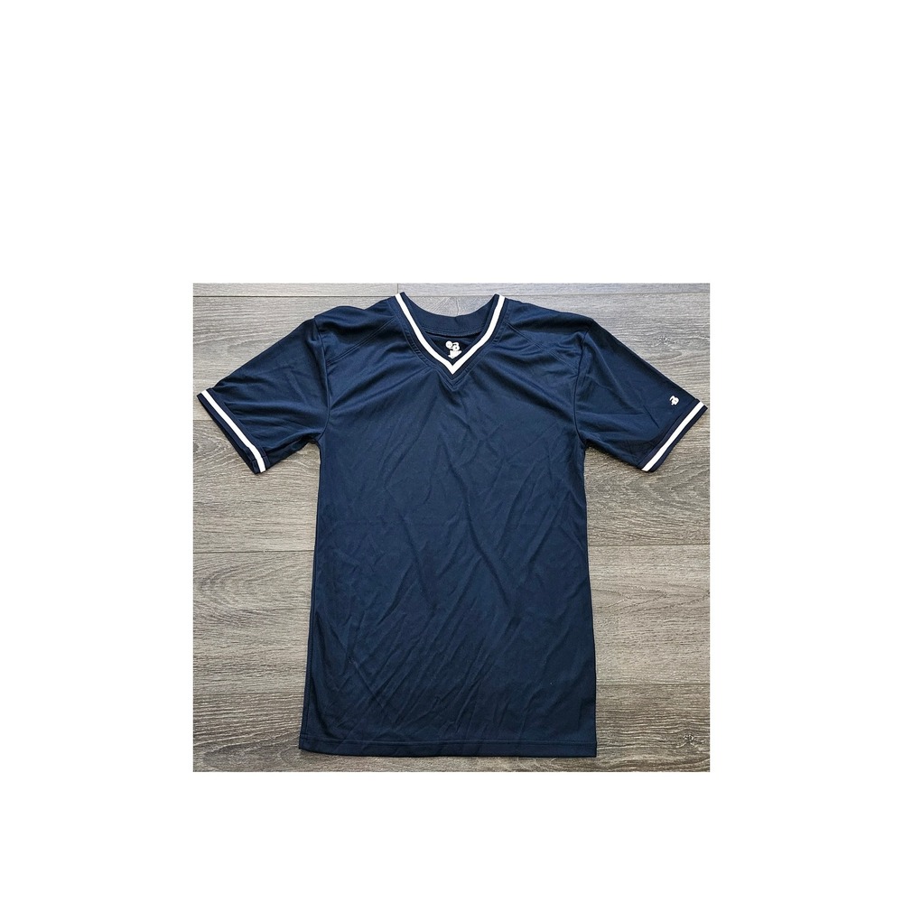 XS‎ T-Shirt Navy Blue Athletic Training V-Neck Short Sleeve